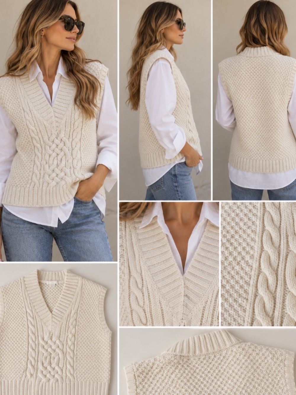 Creamy White Sleeveless Vest S